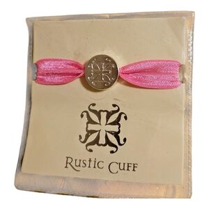 Rustic Cuff Pink Bracelet/Hair Tie "My Mom, My Friend" New In Pkg